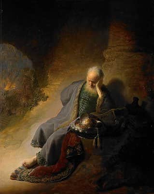 Jeremia Kudüs'ün Harab Edilmesine Üzülüyor / Rembrandt