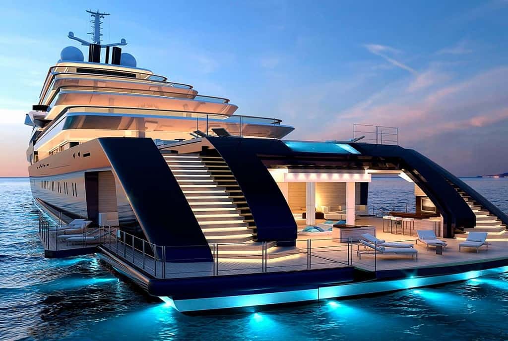 Bådtur på luksus megayachter i Dubai