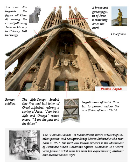 The architecture style of subirach in passion facade in la sagrada familia