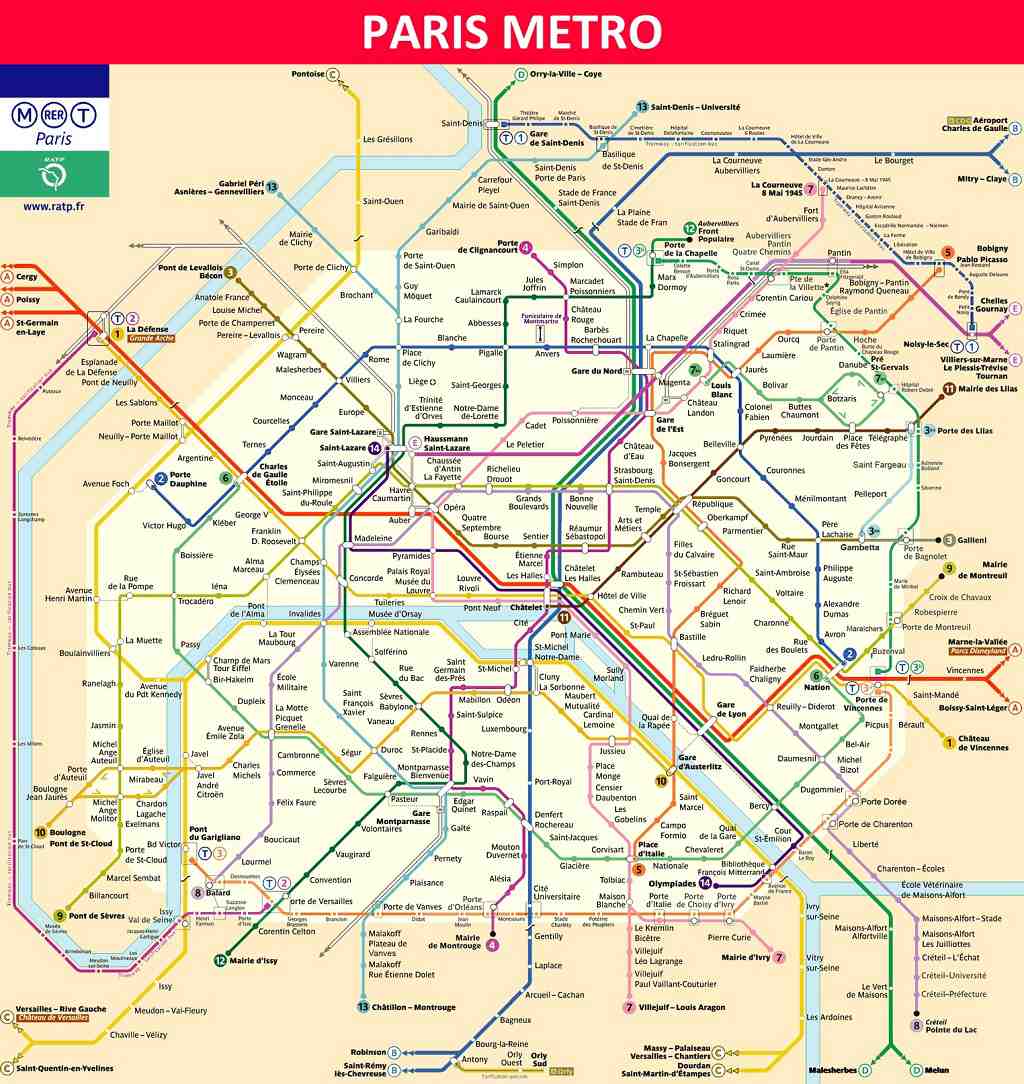 mapa metro de paris