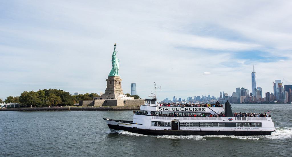 how to go to Statue of Liberty by ferry, where to get on?